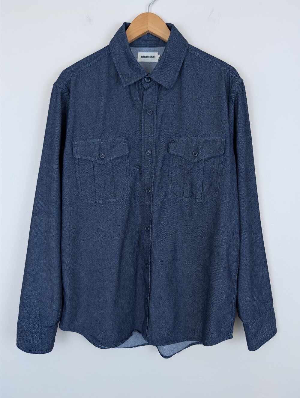 Taylor Stitch The Saddler Shirt in Indigo Broken Twill Size 42